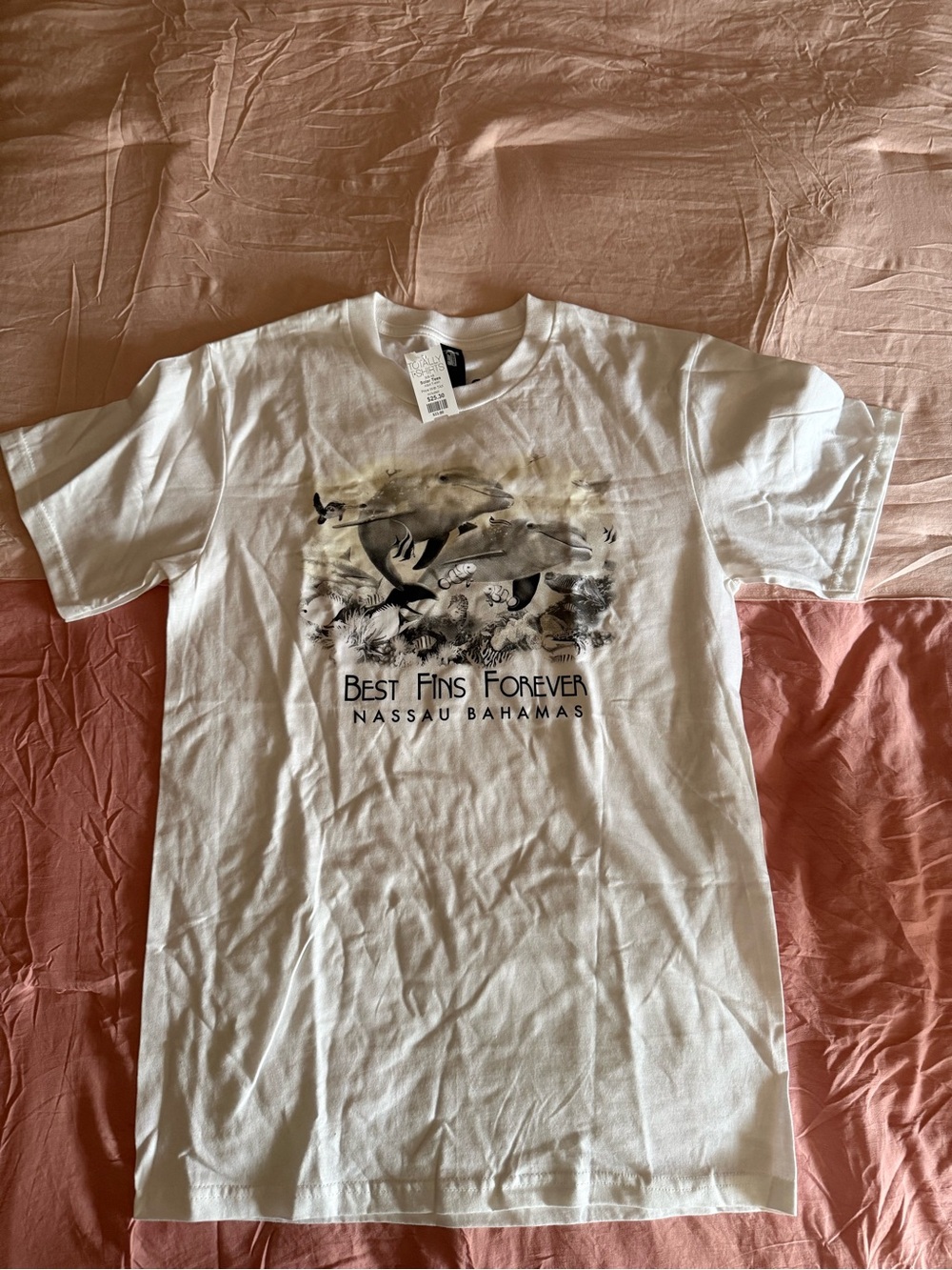 Gildan White Nassau Bahamas 'Best Fins Forever' Graphic Tee